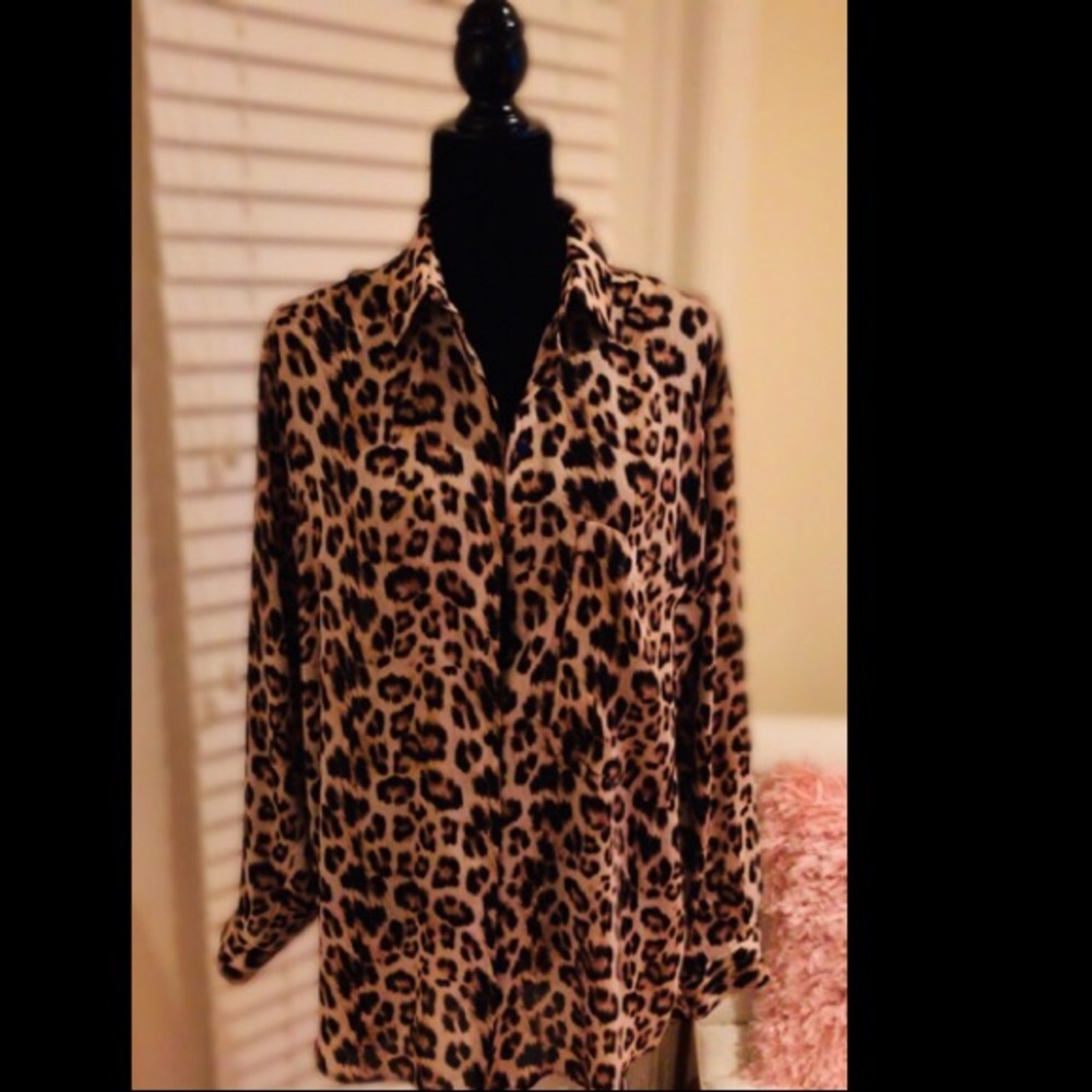 ZARA BLOUSE - ANIMAL PRINT